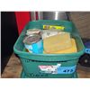 Image 1 : Plastic tote of wall and floor tile tools and