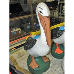 Concrete pelican yard ornament
