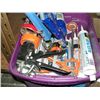 Image 1 : Plastic tote of caulking guns and tubes