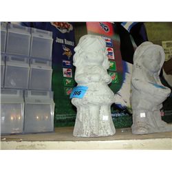 Cement girl yard ornament
