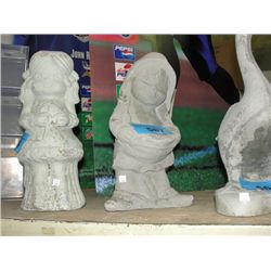 Cement girl yard ornament