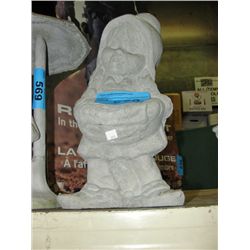 Cement girl yard ornament