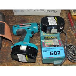 Mikita cordless drill with 2 batteries and charger