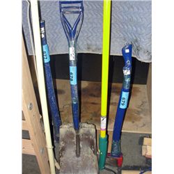 2 flat face shovels