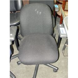 Black upholstered gas lift office chair