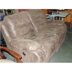 Brown reclining love seat