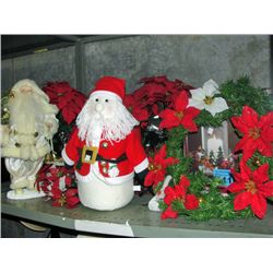 shelf lot of assorted holiday decorations