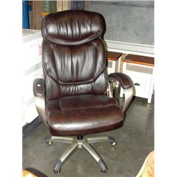 Brown leather office chair