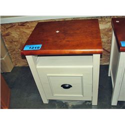 Off white and natural wood side table