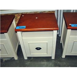 Off white and natural wood side table