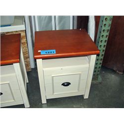 Off white and natural wood side table