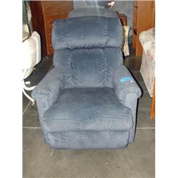 Blue upholstered living room lazy boy recliner