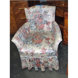 floral pattern upholstered bedroom chair