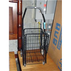 Black metal folding grocery cart