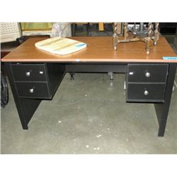 contemporary black and natural wood top double