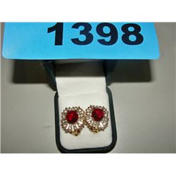 Pair of ladies costume jeweled earrings