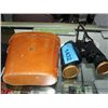 Pair of vintage binoculars with leather case