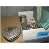 Image 1 : Box of misc collectables; jewelry boxes, irish