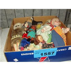 Box of antique dolls