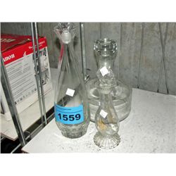 3 lidded decanters