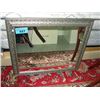 Image 1 : silver framed decorative wall mirror