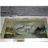 Image 1 : Framed original oil on canvas painting mountain