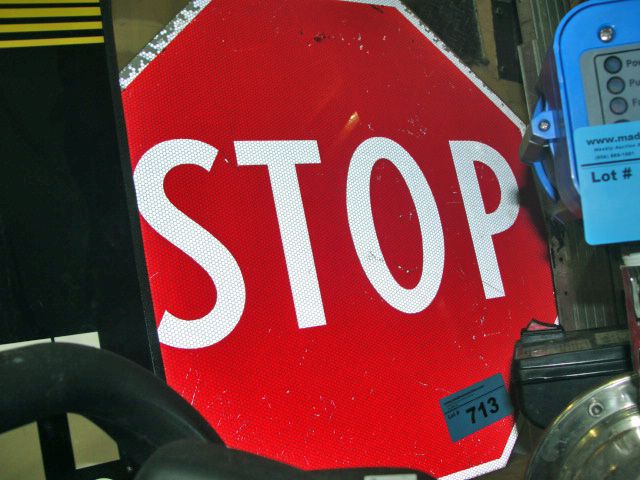 Heavy metal reflective stop sign