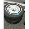 Image 1 : Set of 2 tires with white steel rims