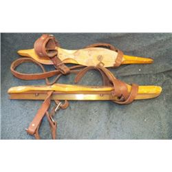 Vintage 1800's Wooden Ice Skates