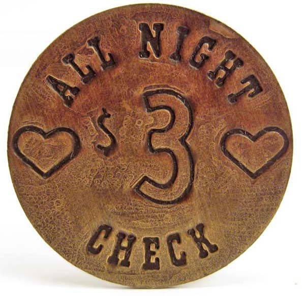 5823 - KITTY'S KAT HOUSE JACKSON CALIFORNIA BRASS BROTHEL / CAT HOUSE TOKEN