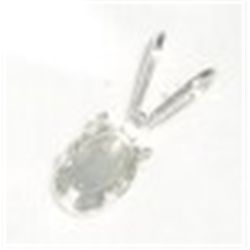 STERLING SILVER PENDANT FINDING TOTAL WEIGHT IS .21 GRAMS 6X4MM *SNAP IN SETTING* NEW CONDITION!!