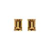 Genuine 3.20 cts 8x6mm  Citrine Emerald Cut Stud Earrin