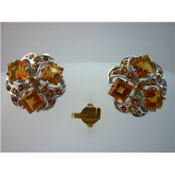 31.00 CTW CITRINE EARRING .925 STERLING SILVER