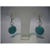 Image 1 : ROUND BLUE TURQUISE DANGLING EARRINGS