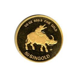 Singapore Gold Half Ounce Ox (date of our choice)