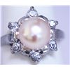 Image 1 : PEACH PEARL AND CZ RING