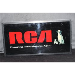 RCA LIGHTED SIGN 10" H X 20" L X 3.5" DEEP - MINT