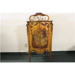 EXQUISITE FRENCH VERNIS MARTIN GILTWOOD MUSIC CABINET -