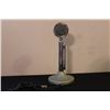 Image 1 : CROME PLATED MICROPHONE ON GRAY TABLE BASE BY ASTATIC -