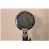 Image 2 : CROME PLATED MICROPHONE ON GRAY TABLE BASE BY ASTATIC -