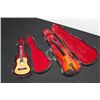 Image 3 : MINIATURE VIOLIN & GUITAR IN ORIG. CASES - GUITAR 7.5 X