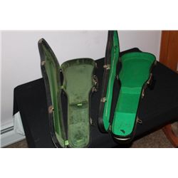 2 LOVELY FELT LINED VIOLIN CASES EXCELLENT CONDITION