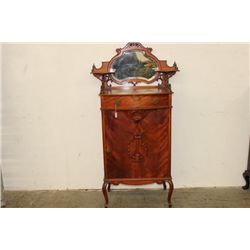 MAGNIFICENT CHERRY AND MAHOGANY MUSIC CABINET WITH 9