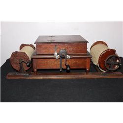 BEAUTIFUL WALNUT CRANK ORGAN IN NEED OF RESTORATION BUT