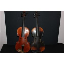 2 NICE OLD VIOLINS FOR REPAIR OR RESTORATION BODY IN