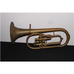 EARLY BRASS HORN BY CARL FISCHER - NO MOUTHPIECE SOME