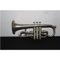 SILVERPLATED TRUMPET MADE IN IND. - SOME DENTS