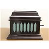 Image 1 : MAHOGANY TABLE TOP VICTROLA BY SILVER TONE PHONOGRAPH