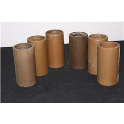 6 BROWN WAX PLAYABLE EDISON CYLINDERS