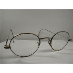 VINTAGE WIRE RIM BIFOCAL GLASSES, NEEDS CLEANED, MISSING NOSE PIECE